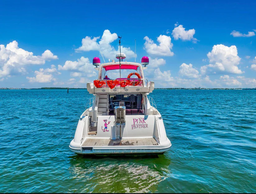 Miami Pink Yacht Pink Panther 60ft 5 %Miami Yacht Rentals%