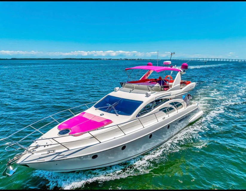 Miami Pink Yacht Pink Panther 60ft 3 %Miami Yacht Rentals%