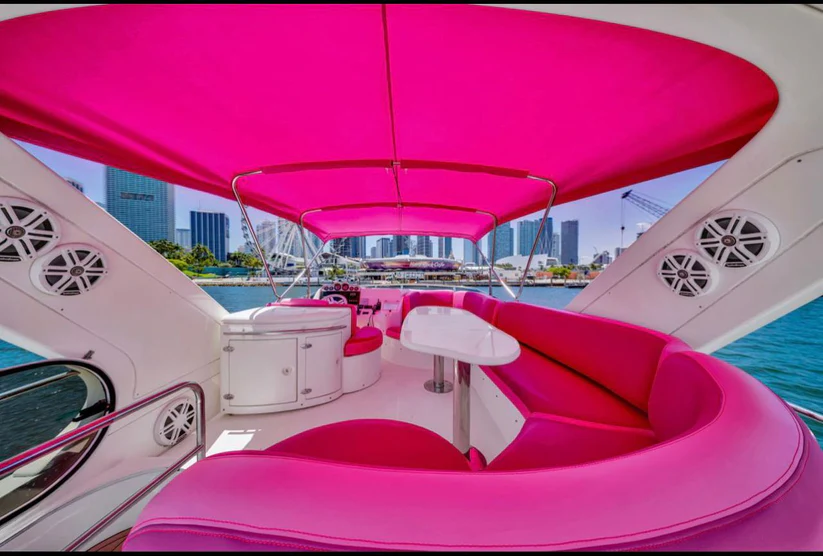 Miami Pink Yacht Pink Panther 60ft 4 %Miami Yacht Rentals%