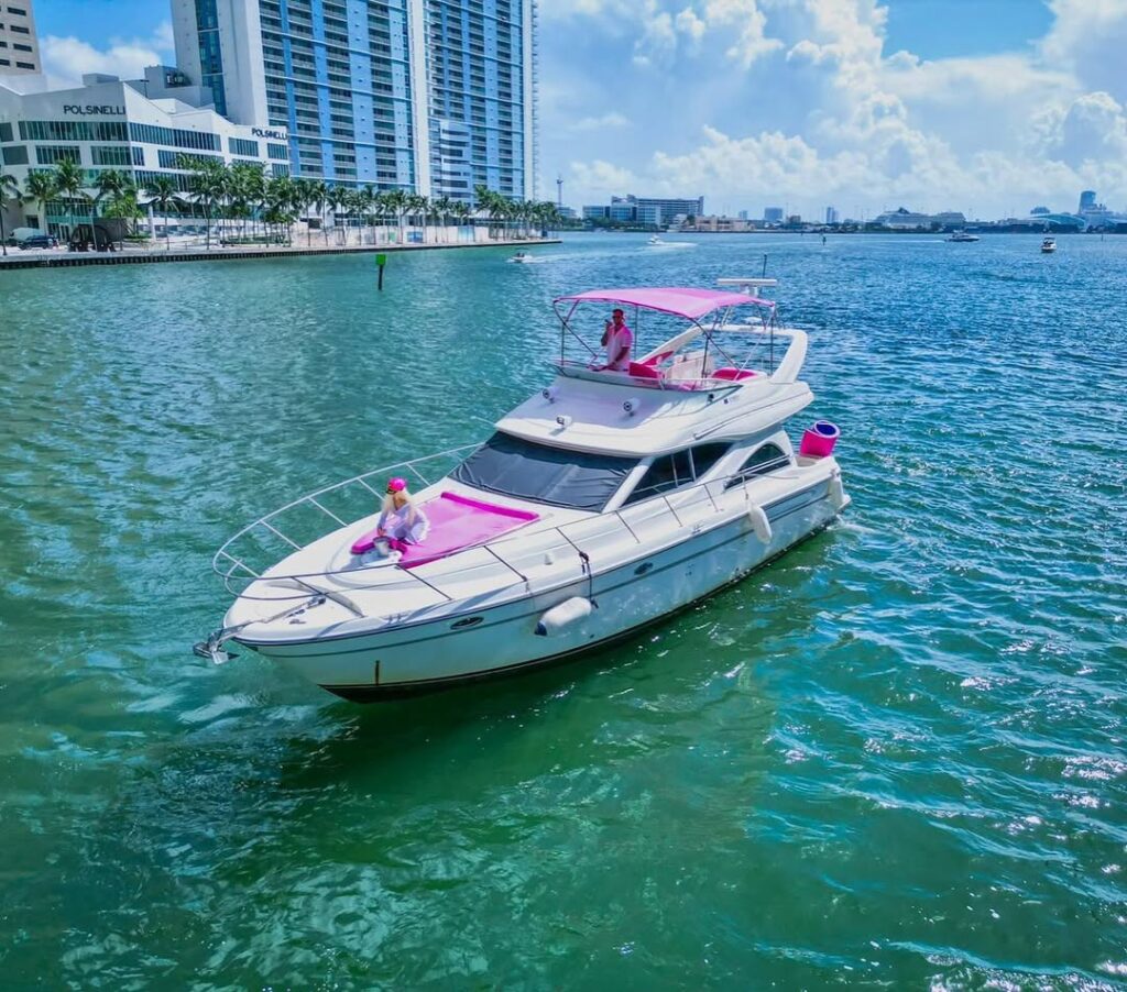 Miami Pink Yacht Rental 50ft Maxum 5 pink yachts